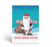Stonehouse Collection | Tattoo Santa Christmas Card | Santa's New Look Holiday Card | Santa Looking Cool Greeting Card (Standard)