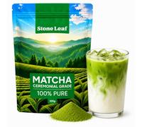 StoneLeaf Ceremonial Grade Matcha Powder 100g | Smooth, Vibrant & Not Bitter | Pure Green Tea Powder | Antioxidants & L-Theanine | 100 Servings