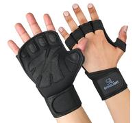 STONELIGHT Gym Gloves for Men & Women - Open Workout Gloves with Adjustable Wrist Wrap, Breathable Silicone Grip Design for CrossFit, Weightlifting, Bodybuilding, Powerlifting & Calisthenics (Large)