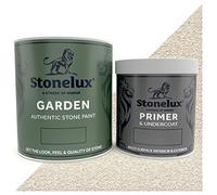 StoneLux® Garden Stone Coating - Stone Effect Garden Paint (2.5 Litre & 1 Litre Primer, LAMPORT)
