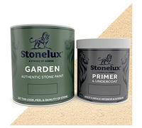 StoneLux® Garden Stone Coating - Stone Effect Garden Paint (2.5 Litre & 1 Litre Primer, RODE)