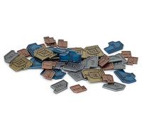 Stonemaier Games: Metal Sci-Fi Coins (Vantage) | Sci-Fi Coins to Enhance Your Gameplay | 45 Metal Coins - $1 (x18), $2 (x12), $5 (x9), and $10 (x6) Coins Made of zinc Alloy