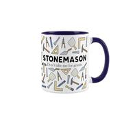 Stonemason Mug - Humorous Masonry Tradesman Novelty Gifts - Tea/Coffee Hot Drinks Navy Blue Ceramic Cup Present