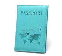 StoneMaxi Passport Cover UK Waterproof Passport Holder Travel Accessories Passport Protector PU Leather for Travel Business Cards Credit Cards and Boarding Passes (World Map-Light Blue)