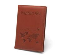 StoneMaxi Passport Cover UK Waterproof Passport Holder Travel Accessories Passport Protector PU Leather for Travel Business Cards Credit Cards and Boarding Passes (World Map-Brown)