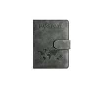 StoneMaxi Passport Holder Travel Wallet PU Leather RFID Blocking Passport Cover Case with Card Cash Slots Travel Organiser Essentials Boarding Passes Covers for Men Women (Grey)