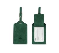 StoneMaxi RFID Blocking Passport Holder Travel Wallet PU Leather British Passport Cover with Card Cash Slots Waterproof Travel Document Case for Men Women (Luggage Tag - Green)