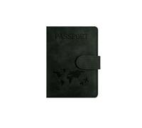 StoneMaxi RFID Blocking Passport Holder Travel Wallet PU Leather British Passport Cover with Card Cash Slots Waterproof Travel Document Case for Men Women (Magnetic - Black)