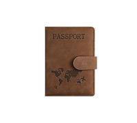 StoneMaxi RFID Blocking Passport Holder Travel Wallet PU Leather British Passport Cover with Card Cash Slots Waterproof Travel Document Case for Men Women (Magnetic - Brown)