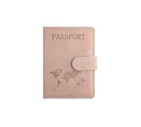 StoneMaxi RFID Blocking Passport Holder Travel Wallet PU Leather British Passport Cover with Card Cash Slots Waterproof Travel Document Case for Men Women (Magnetic - Pink)