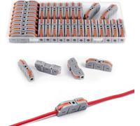 StoneMaxi Wire Connectors, 45PCS Electrical Connectors Quick Dual Wire Terminal Block, 2 Pin Peel-free Push-type Design Connectors, 18-22AWG Wire Quick Splice Connector Wire Crimp Terminal