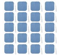 Stonenect Electrode Pads Square Electrode Patch Gel Reusable Pads Self-Adhesive Patches Replacement Sticky Pad Fit for TENS/EMS Machines 2mm Pin Connector (20Pcs 5 x 5cm-Blue)