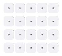 Stonenect Electrode Pads Square Electrode Patch Gel Reusable Pads Self-Adhesive Patches Replacement Sticky Fit for TENS/EMS Machines 2mm Pin Connector (20Pcs 5 x 5cm-3.5mm Snap Button)