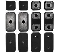 Stonenect Electrode Pads Studded Reusable Self-Adhesive Patches Replacement Sticky Compatible with Compex TENS/EMS Muscle Stimulation Pain Treatment Machines 3.75mm Snap Button(4PCS 5x5cm+8PCS 5x10cm)