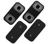 Stonenect Electrode Pads Studded Reusable Self-Adhesive Patches Replacement Sticky Compatible with Compex TENS/EMS Muscle Stimulation Pain Treatment Machines 3.75mm Double Button (4Pcs 5 x 10cm)