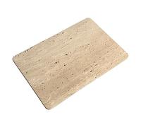 StonePlus Natural Marble Beige Travertine Tray, Pastry Cheese Tray, Dessert Coffee Plate, Double Sided Smooth Marble Slab (Beige Travertine)