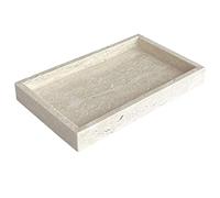 StonePlus Natural Marble Elegant Jewelry Tray Small Stone Organizer for Dressroom/Bathroom/Coffeeshop (Beige Travertine, 9.84Lx5.91Wx1.18H)