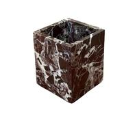 StonePlus Natural Marble Stone Square Storage Container Empty Vessel Holder Cup for Candle/Pens/Sundries items (Rosa Levanto)
