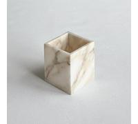 StonePlus Natural Marble Stone Square Storage Container Empty Vessel Holder Cup for Candle/Pens/Sundries items (Gold)