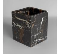 StonePlus Natural Marble Stone Square Storage Container Empty Vessel Holder Cup for Candle/Pens/Sundries items (Black Brown)