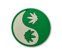 STONER - Yin Yang Peace Baked Leaf Croc Charm - Smoker - Green - Ganja - Herbal