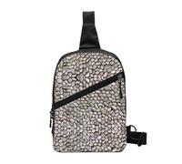 Stones All Over The Ground Foldable Sport Sling Bag,Lightweight Crossbody Chest Pack with Multiple Pockets,Water-Resistant Polyester Fabric,Compact Travel Daypack