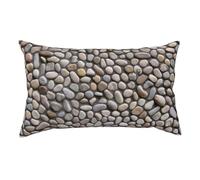 Stones All Over The Ground Pattern Double-Sided Print Pillowcase Soft Skin-Polyester Friendly Fabric With Hidden Zipper Standard Size 50 X 90 Cm