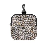 Stones All Over The Ground Square Zipper Pouch with All-Over Print,Waterproof Rubber-Fabric, Lightweight Durable Small Organizer Bag for Coins, Cards, Keys