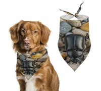 Stones and Bugs Dog Bandanas Cute Soft Cotton Puppy Scarves Washable Daily Summer Durable Triangle Reversible Bibs Suitable for Small Medium Large Dogs and Cats