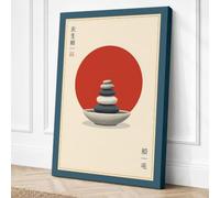Stones and Circle Minimalist Canvas Wall Art Print 18x12 Inch (46 x 30 cm)