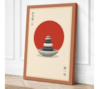 Stones and Circle Minimalist Canvas Wall Art Print 24x16 Inch (61 x 41 cm)