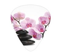 Stones And Pink Orchid,12 Pcs Guitar Pick,3 Different Thickness Plectrums for Acoustic Guitar Bass Ukulele (0.46mm 0.96mm 0.71mm)