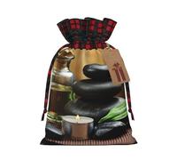 (Stones And Spa Oil On The Wood Near A Pond) Drawstring Gift Bags Holiday Present Goody Bags For Xmas Party M