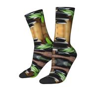 Stones And Spa Oil On The Wood Near A Pond Print 3d Novelty Socks Unisex Socks Deluxe Personality Short Socks 40-42cm