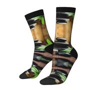 Stones And Spa Oil On The Wood Near A Pond Print 3d Novelty Socks Unisex Socks Deluxe Personality Short Socks 40-42cm