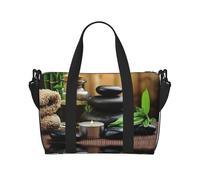 Stones and Spa Oil On The Wood Near A Pond Print Gym Bag for Women, Weekender Overnight Bag,Personal Item Bag, Shoulder Bag for Women Men,One Size