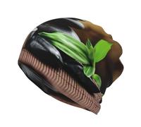 Stones and Spa Oil On The Wood Near A Pond Print Multifunction Beanie Hat Soft Stretch Cap,Head Wrap Fashion Scarf for Men Women, Motorcycling, Hiking,Yoga Black