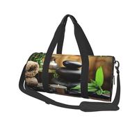 Stones and Spa Oil On The Wood Near A Pond Print Travel Duffel Bag, Foldable Gym Bag Overnight Weekend Bags for Women, Large Holdall Bag Cabin Bag for Sports and Travel