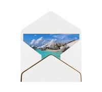 Stones Blue Sea Ocean Sunrise Mountain Greetings Romantic Card With Envelopes, Send To A Close Friend,Phnom Penh Pearl Paper Greeting Card