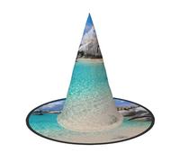 Stones Blue Sea Ocean Sunrise Mountain Halloween Witch Hat Halloween Costumes For Women Men Witch Hats Fancy Dress
