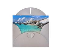 Stones Blue Sea Ocean Sunrise Mountain Pearl Paper Holiday Greeting Card With Envelopes Weddings Party Birthday Invitations Wishes