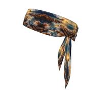 Stones Blue Sea Ocean Sunrise Mountain Print Head Tie Headbands Athletic Sweatbands for Men Women Head Tie Sport Bandana for Yoga Gym