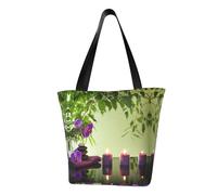Stones Candles Fashion Canvas Tote Bag With All Over Print Design,Large Reusable Shopper Tote With Double Handles,Beach Tote, Weekend Bag