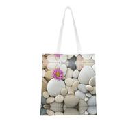 Stones Fashion Canvas Tote Bag With All Over Print Design, Large Reusable Shopper Tote With Double Handles,Beach Tote, Weekend Bag