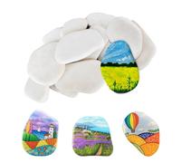 Stones for Painting, Pack of 18 Smooth Large Pebbles 5-8 cm, Painted Decorative Stones, Smooth Gravel, White Flat Pebbles for Crafts, Beach Pebbles, Garden Pebbles for Colourful Painting Decoration