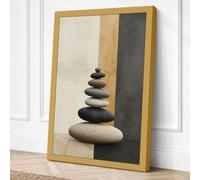 Stones in Balance Minimalist Canvas Wall Art Print 18x12 Inch (46 x 30 cm)