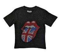 STONES The Rolling Black Union Jack Embellished Cotton T-Shirt 1-2 Years