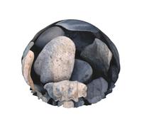 Stones Under Ice Multi-Scene And Multi-Purpose Shower Spa Double-Layer Waterproof Shower Cap And Cooking Cap, Suitable For Adults, Children And Men And Women.
