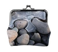 Stones Under Ice Print Print Coin Purse for Men Women Leather Kiss Lock Small Pouch Coin Wallet