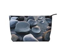 Stones Under Ice Printed Make up Bag for Women Corduroy Makeup Bags Zipper Travel Cosmetic Bags Pouch Organizer